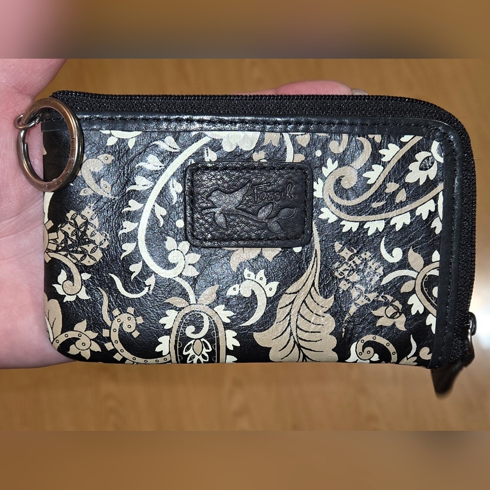 Fossil Credit Card Coin Purse Keychain Wallet 5x3"